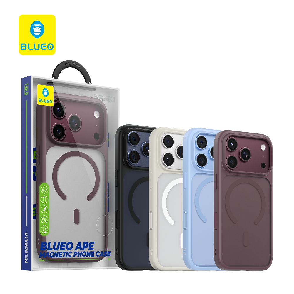 MagSafe кейс BLUEO Ape Skin-Friendly за iPhone 18 Pro / Max - Бургунди