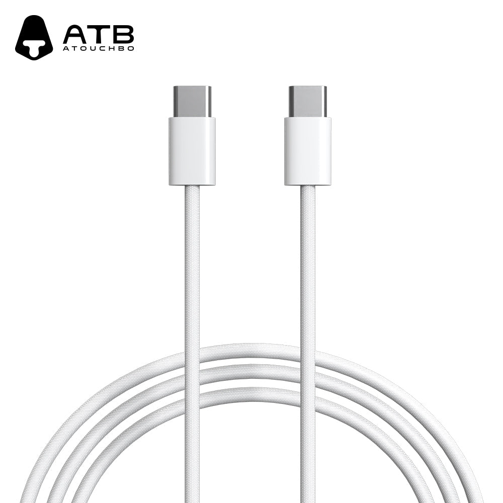 Кабел за зареждане ATB - USB-C към USB-C - Бял