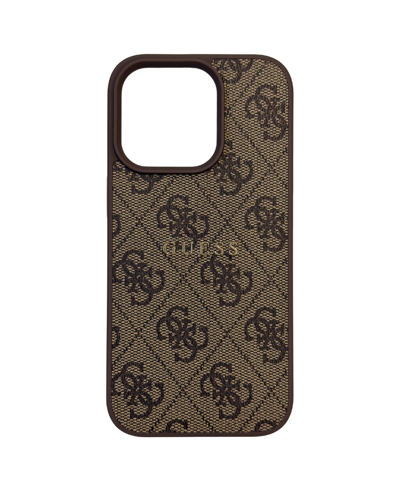 Кейс GUESS HC MagSafe PU 4G Classic Metal Logo iPhone 16 Pro - Кафяв