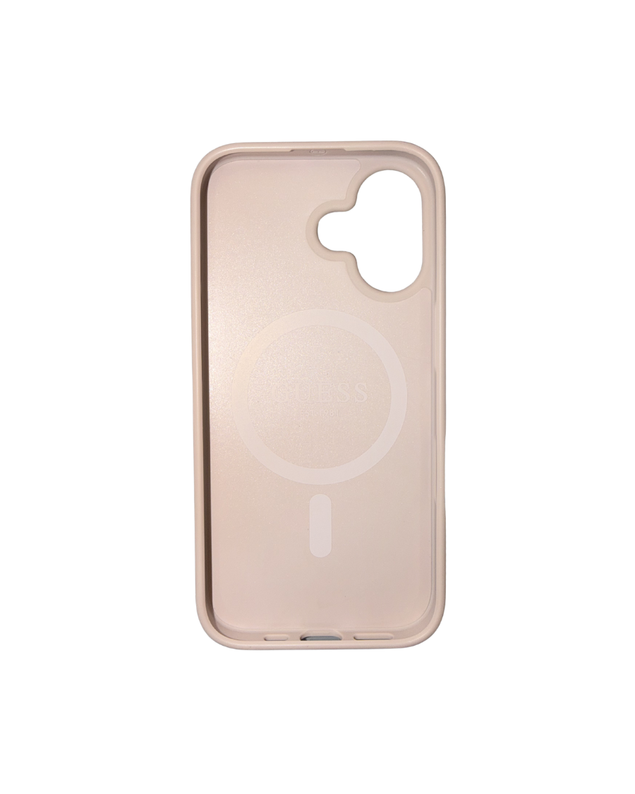 Кейс GUESS HC MagSafe PU 4G Classic Metal Logo iPhone 16 - Розов