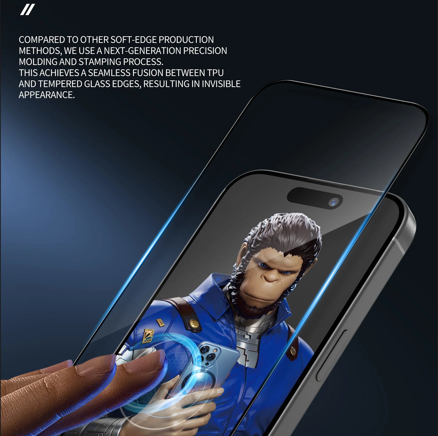 3D Invisible Airbag Glass протектор iPhone 16 / 17 Pro Max