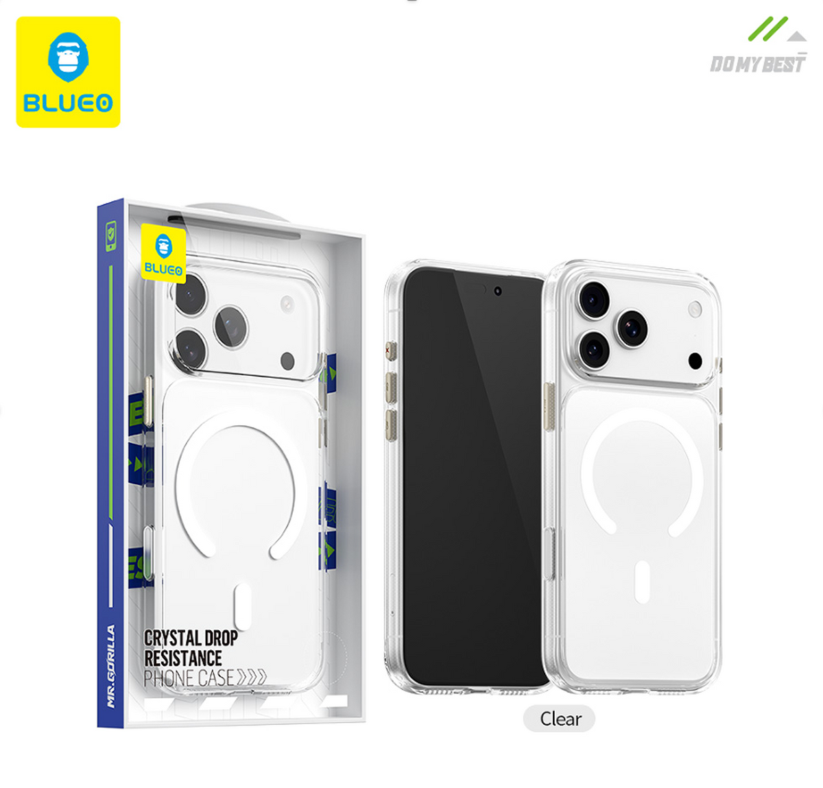 Удароустойчив кейс BLUEO Crystal Drop Mag - iPhone 18 Pro / 17 Серия