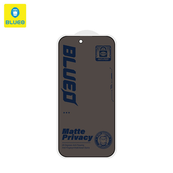Поверителен матов стъклен протектор BLUEO Privacy Matte за iPhone 18 Pro